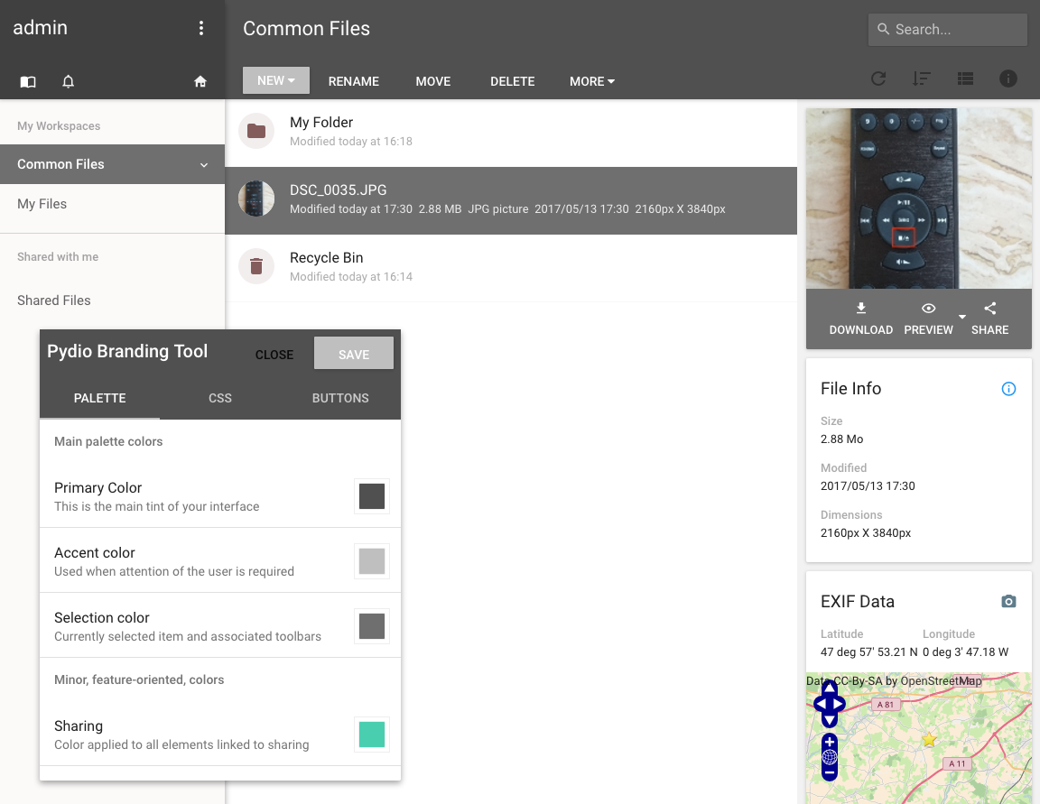 Customizing User Interface - Pydio Documentation