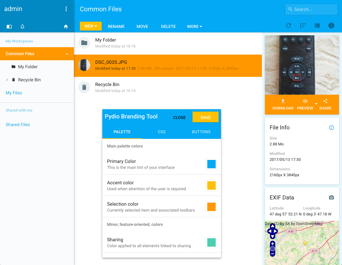 Customizing User Interface - Pydio Documentation